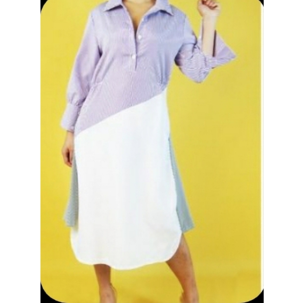 Shirt dress with pockets